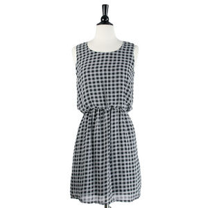 KLING | Black & White Grid Print Dress, M